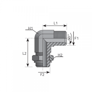 90° adjustable Adapter metric male – metric male. (LMM..MOMR)